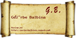 Görbe Balbina névjegykártya